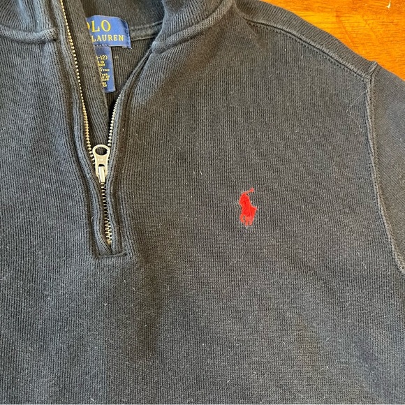 Polo Ralph Lauren Boys 1/4 zip pullover quarter zip sweater size medium 10/12 - Picture 2 of 7